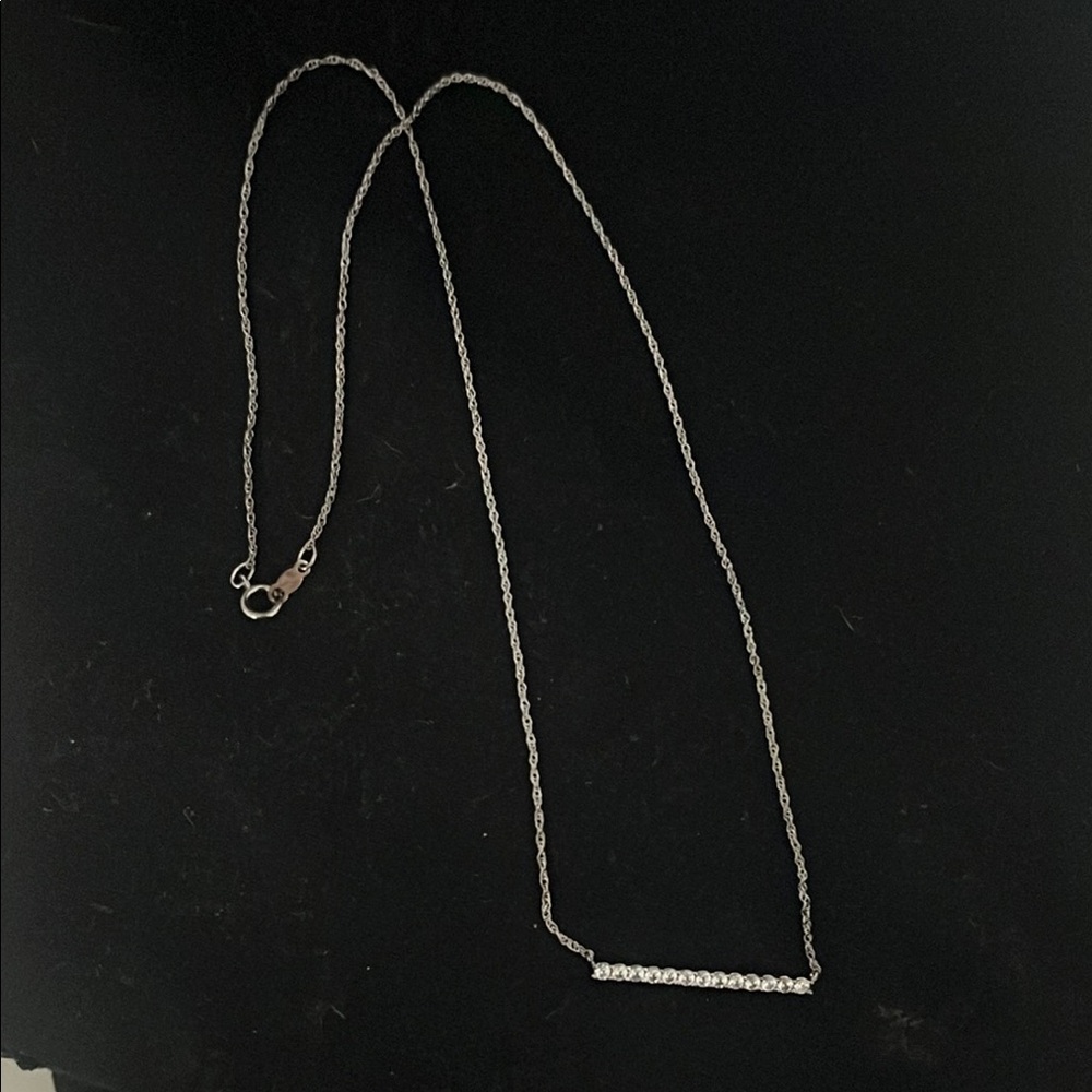 Kay Jewelers Sterling Silver White Sapphire Bar Necklace